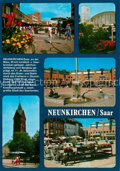 Neunkirchen Saar Marktplatz Innenstadt Strassencafes Stadtbad Kirche
