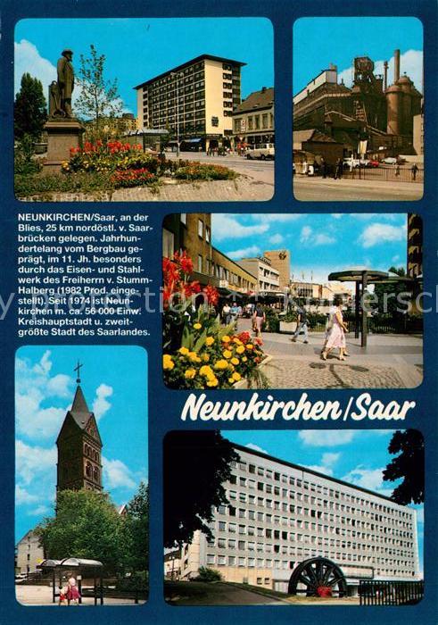 Neunkirchen Saar Denkmal Eisenwerk Innenstadt Fussgaengerzone Kirche Rathaus