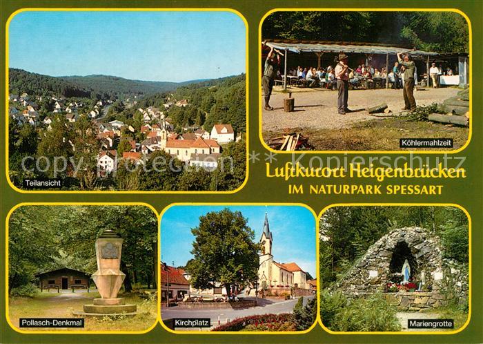 Heigenbruecken Teilansicht Luftkurort Naturpark Spessart Koehlermahlzeit Pollasc