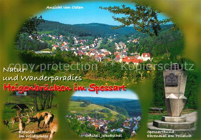 Heigenbruecken Panorama Luftkurort Naturpark Spessart Rotwild Wildgehege Spessar