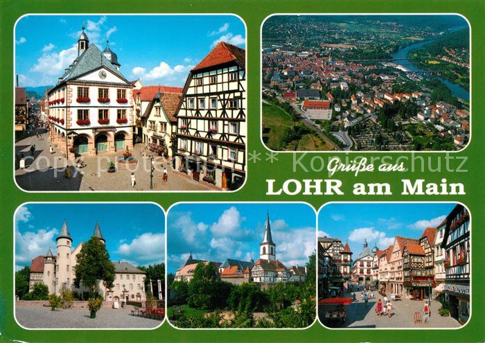 Lohr Main Rathaus Fachwerkhaus Schloss Altstadt Kirche Fliegeraufnahme