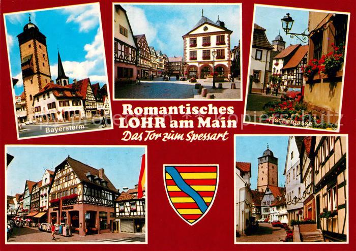 Lohr Main Bayersturm Altstadt Rathaus Fischergasse Fachwerkhaus Wappen