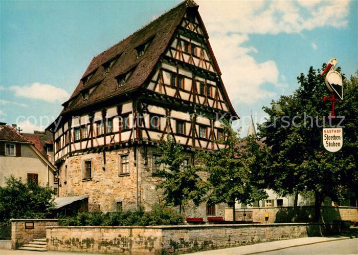 Goeppingen Storchenhaus mit Heimatmuseum Fachwerkhaus Gasthof Storchen