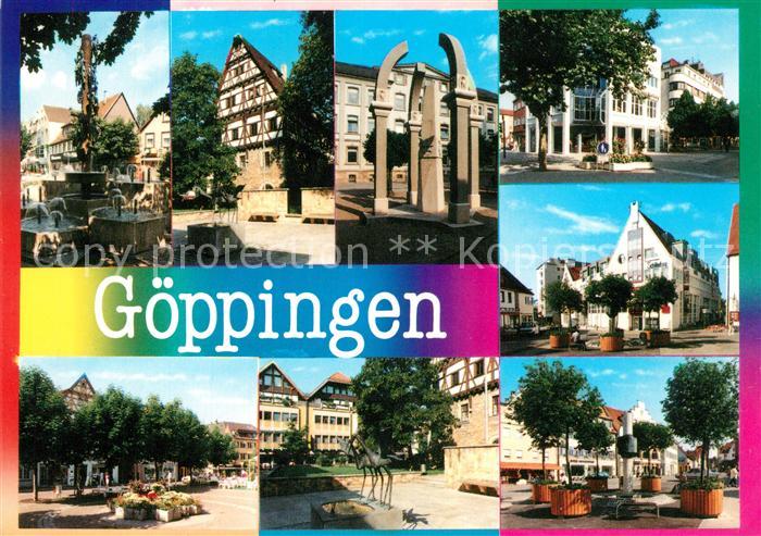 Goeppingen Teilansichten Innenstadt Brunnen Denkmal Fussgaengerzone