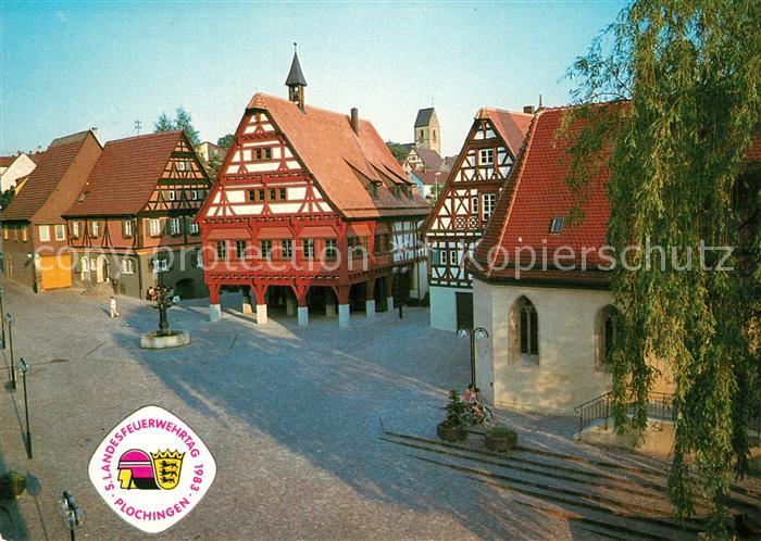 Plochingen Altes Rathaus Historisches Gebaeude 16. Jhdt. Marktplatz Stempel 5. L