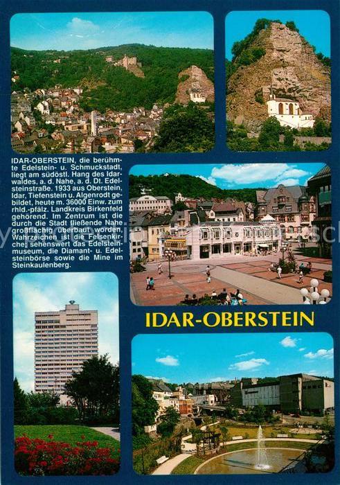 Idar-Oberstein Stadtpanorama Felsenkirche Platz Hochhaus Stadt der Edelsteine Ch