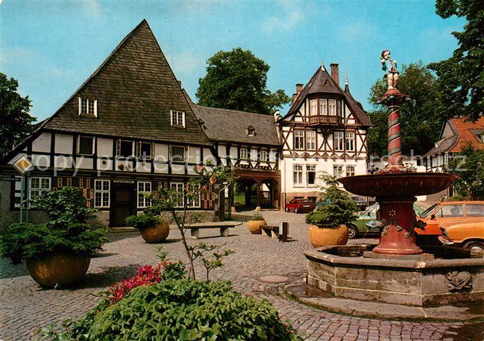 Goslar Frankenberger Plan Brunnen Fachwerkhaeuser