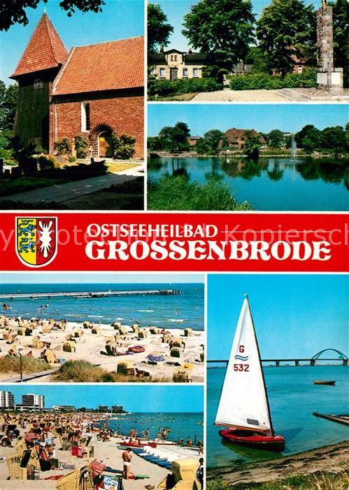 Grossenbrode Ostseebad Kirche Denkmal Strand Segeln Fehmarnsundbruecke