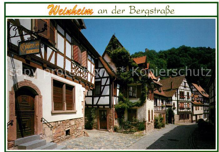 Weinheim Bergstrasse Judengasse Altstadt Fachwerkhaeuser
