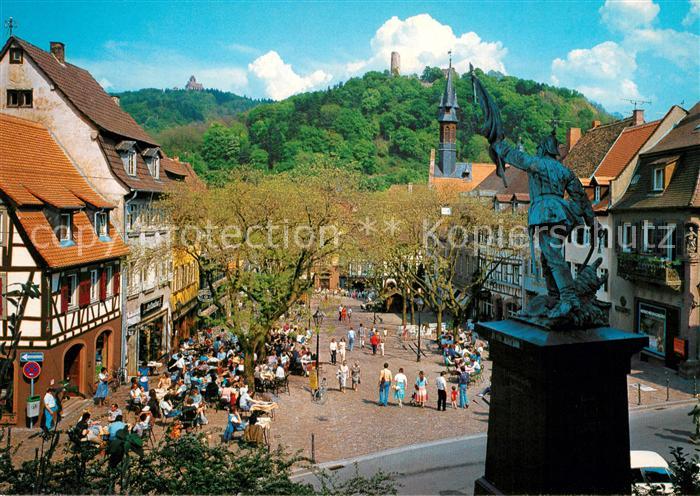 Weinheim Bergstrasse Marktplatz Denkmal Burgruine Windeck und Wachenburg
