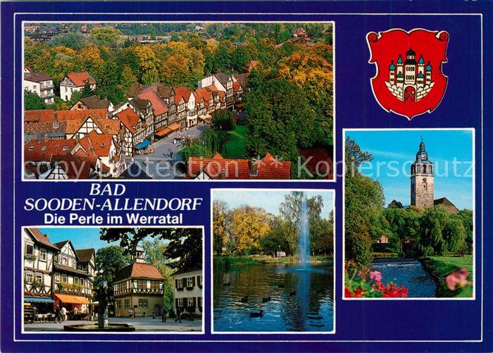 Bad Sooden-Allendorf Die Perle im Werratal Altstadt Park Schwanenteich Fontaene