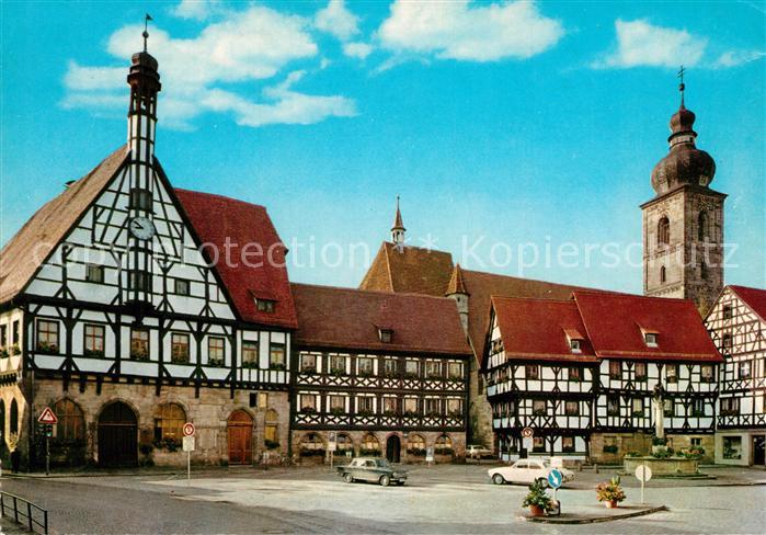 Forchheim Oberfranken Marktplatz Rathaus St Martinskirche Fachwerkhaeuser