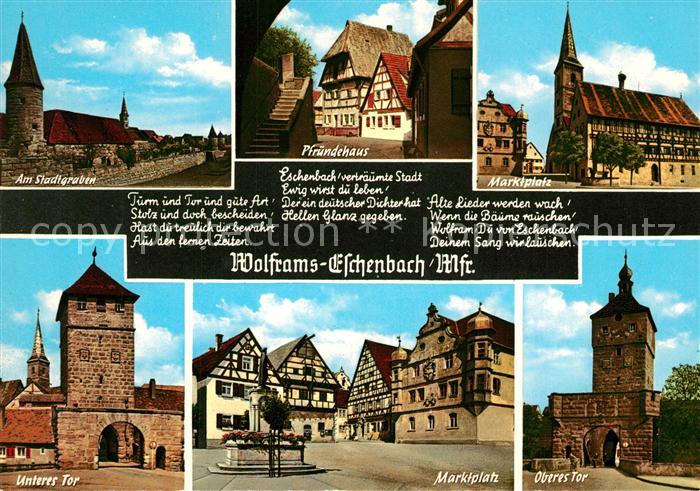 Wolframs-Eschenbach Stadtgraben Unteres Tor Pfruendehaus Marktplatz Rathaus Fach