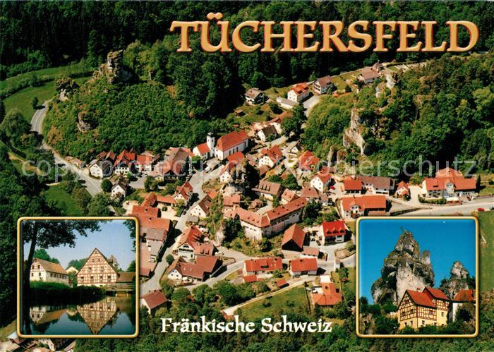 Tuechersfeld Felsendorf Fraenkische Schweiz Fliegeraufnahme