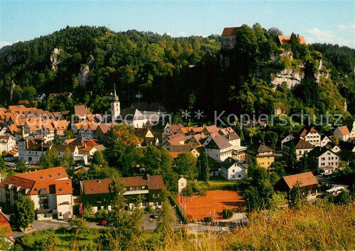Pottenstein Oberfranken Ansicht mit Burg Naturpark Fraenkische Schweiz