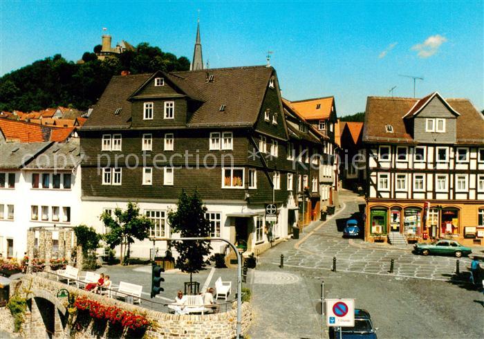 Gladenbach Lahn Hessen Innenstadt Luftkurort Marktplatz Blick zum Schloss