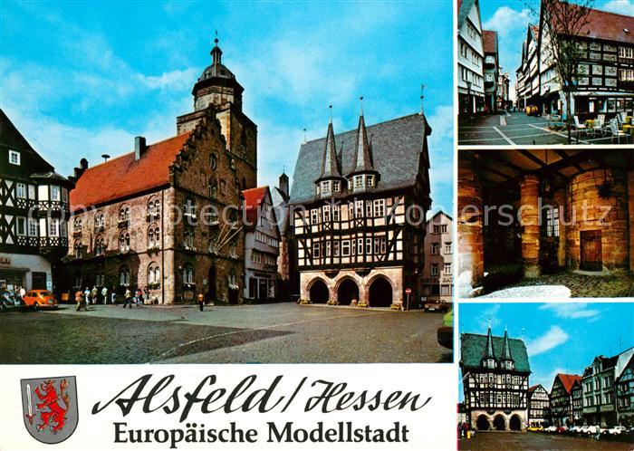Alsfeld Europaeische Modellstadt Markt Rathaus Altstadt Fachwerkhaeuser
