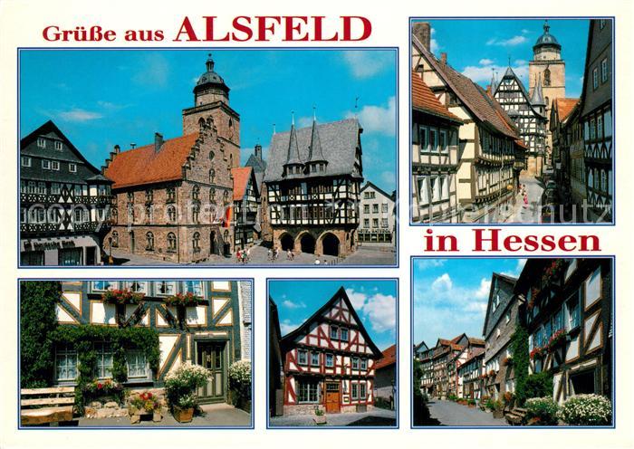 Alsfeld Markt Rathaus Fachwerkhaeuser Altstadt Historische Gebaeude