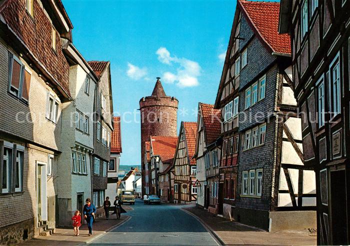 Alsfeld Hintere Fuldagasse Blick auf Leonhardsturm