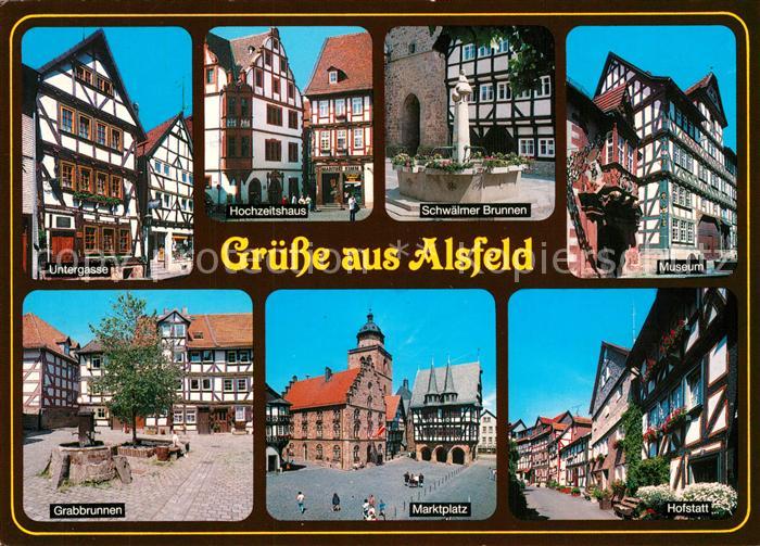 Alsfeld Untergasse Hochzeitshaus Schwaelmer Brunnen Museum Grabbrunnen Marktplat