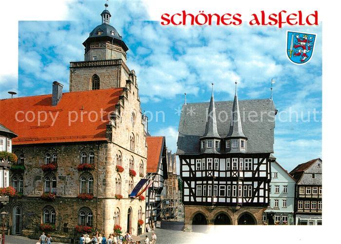Alsfeld Historischer Marktplatz Rathaus Weinhaus Bueckingsche Haus Fachwerkhaeus