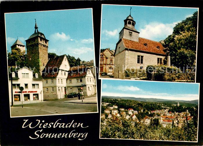 Sonnenberg Wiesbaden Cafe Restaurant Burg Sonnenberg Kirche Stadtpanorama