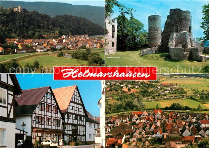 Helmarshausen Panorama Weserbergland Krukenburg Fachwerkhaeuser Fliegeraufnahme