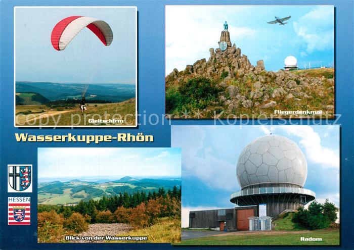 Wasserkuppe Rhoen Fliegerdenkmal Gleitschirm Radom Landschaftspanorama Berg der