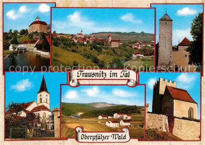 Trausnitz Ortsansichten Kirche Burg Sachsenturm Landschaftspanorama