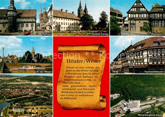 Hoexter Weser Rathaus Schloss Corvey Dechanei Weser Dampfer Fachwerkhaeuser Wese
