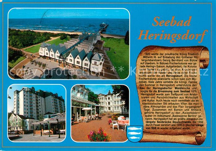 Heringsdorf Ostseebad Usedom Hotels Strassencafes Ferienhaeuser Strand Seebrueck