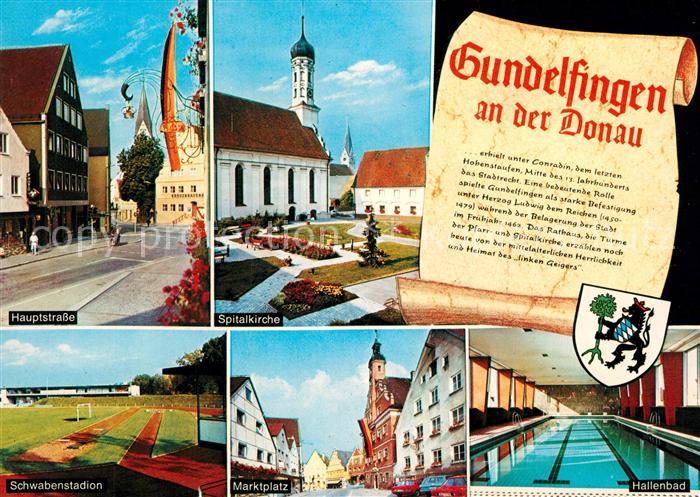 Gundelfingen Donau Hauptstrasse Spitalkirche Stadion Marktplatz Hallenbad Chroni