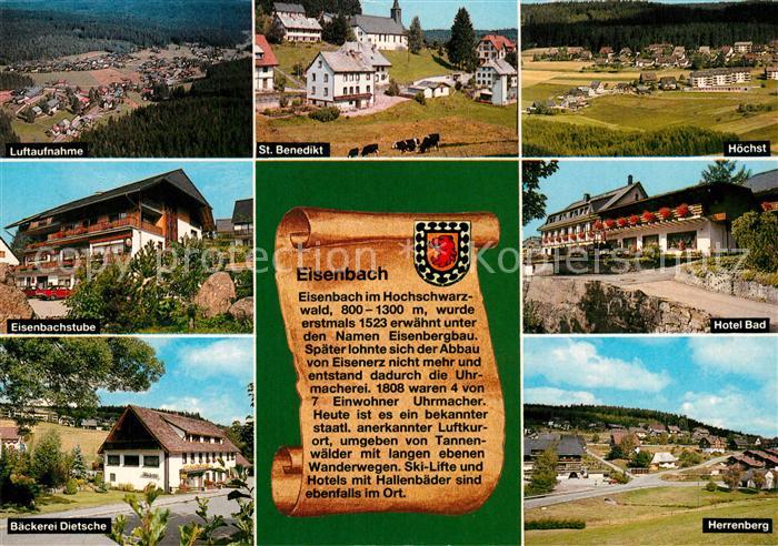 Eisenbach Schwarzwald Luftaufnahme Eisenbachstube Baeckerei St Benedikt Kirche H