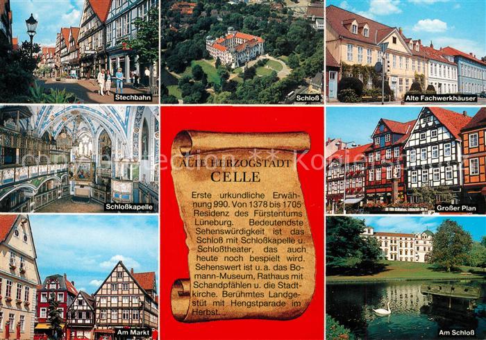 Celle Niedersachsen Stechbahn Schlosskapelle Markt Schloss Grosser Plan Fachwerk