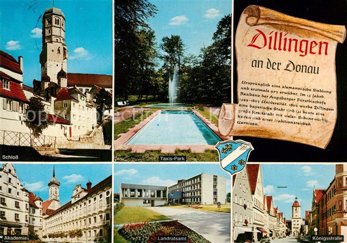 Dillingen Donau Schloss Taxis Park Akademie Landratsamt Koenigsstrasse Chronik