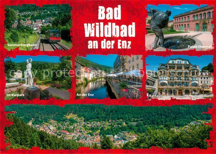 Bad Wildbad Sommerbergbahn Kurpark Statue Enz Rathaus Palais Thermal Landschafts