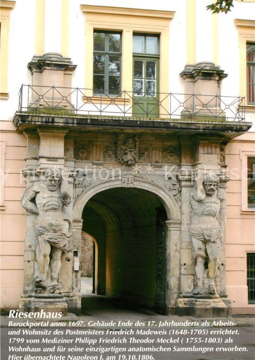 Halle Saale Riesenhaus Barockportal Historisches Gebaeude Chronik