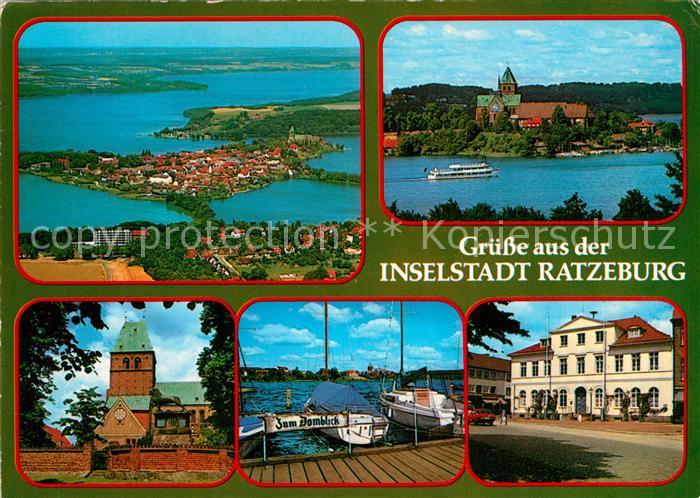 Ratzeburg Naturpark Lauenburgische Seen Fliegeraufnahme Kirche Hafen