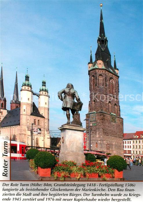 Halle Saale Roter Turm Haendel Denkmal Chronik