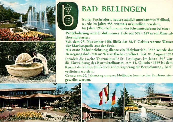 Bad Bellingen Kurpark Wasserspiele Brunnen Thermal Mineralbewegungsbad Chronik