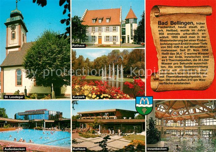 Bad Bellingen St Leodegar Kirche Rathaus Kurpark Freibad Hallenbad Kurhaus Chron