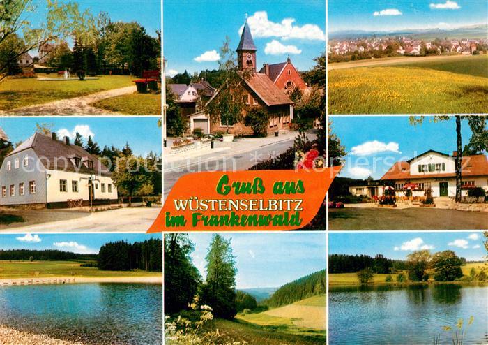 Wuestenselbitz Teilansichten Kirche Badesee Landschaftspanorama