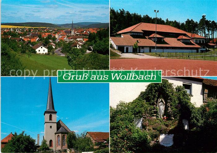 Wollbach Bad Neustadt Panorama Kirche Heiligenfigur Sportanlagen