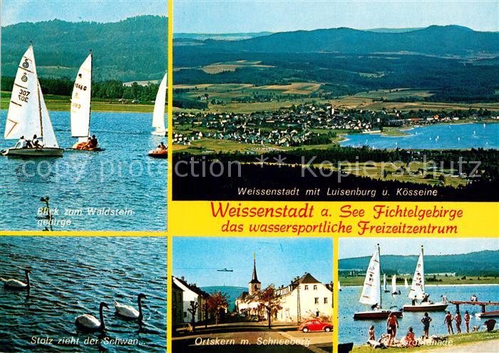 Weissenstadt Landschaftspanorama See Luisenburg Koesseine Fichtelgebirge Segeln