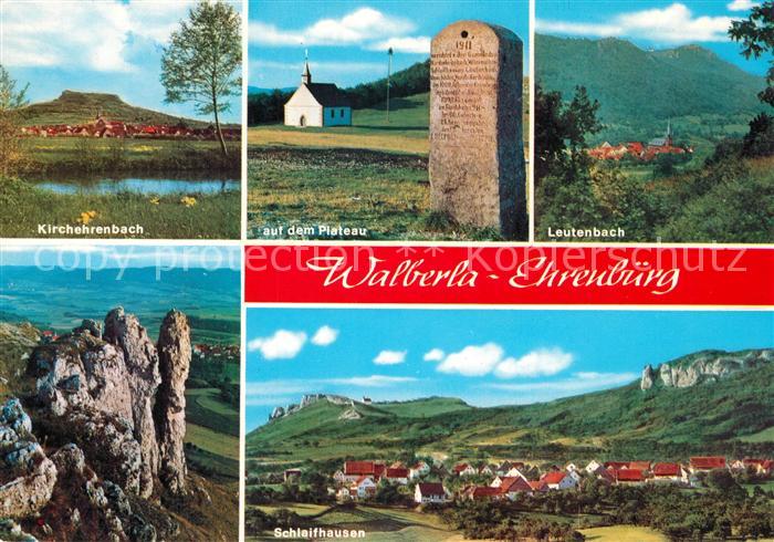 Kirchehrenbach Landschaftspanorama Walberla Ehrenbuerg Kapelle Gedenkstein Plate