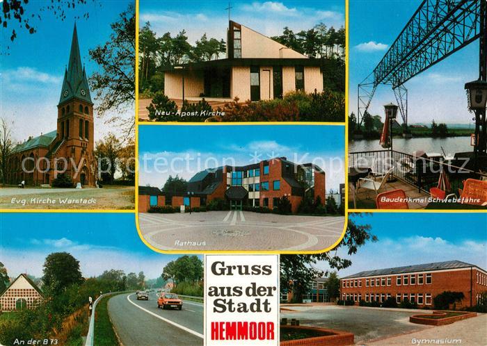 Hemmoor Kirche Rathaus B 73 Baudenkmal Schwebefaehre Gymnasium