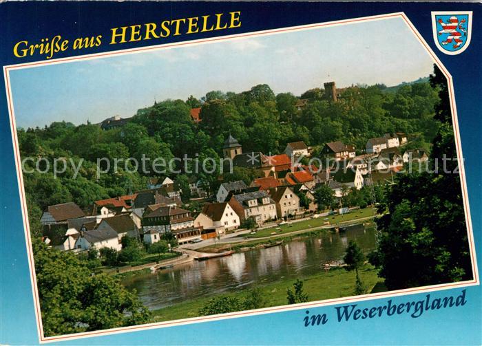 Herstelle Weser Blick ueber die Weser