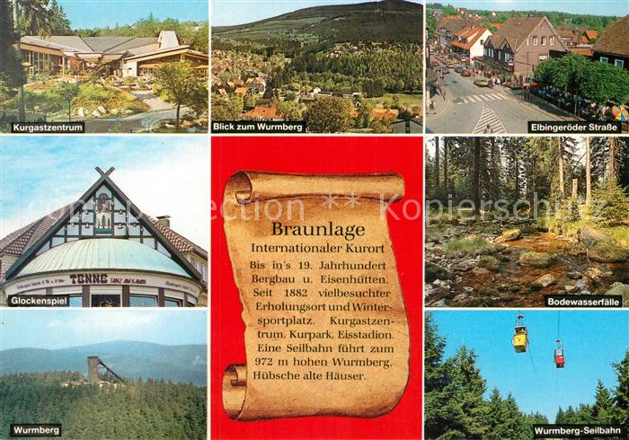 Braunlage Kurgastzentrum Panorama Blick zum Wurmberg Glockenspiel Tenne Strassen