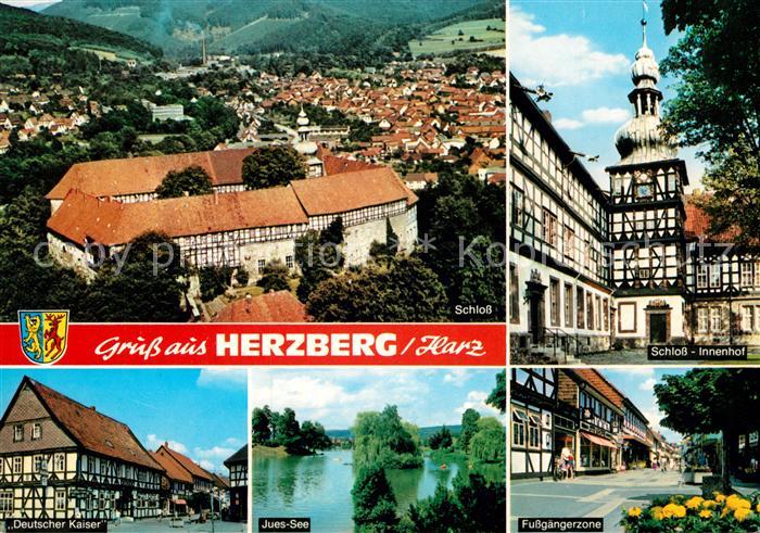 Herzberg Harz Schloss Innenhof Fussgaengerzone Juessee Hotel Deutscher Kaiser Fa