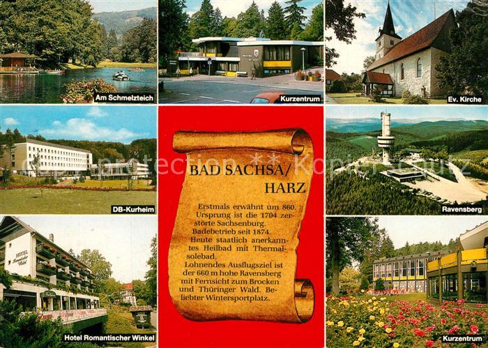 Bad Sachsa Harz Schmelzteich Kurheim Hotel Kirche Ravensberg Aussichtsturm Kurze